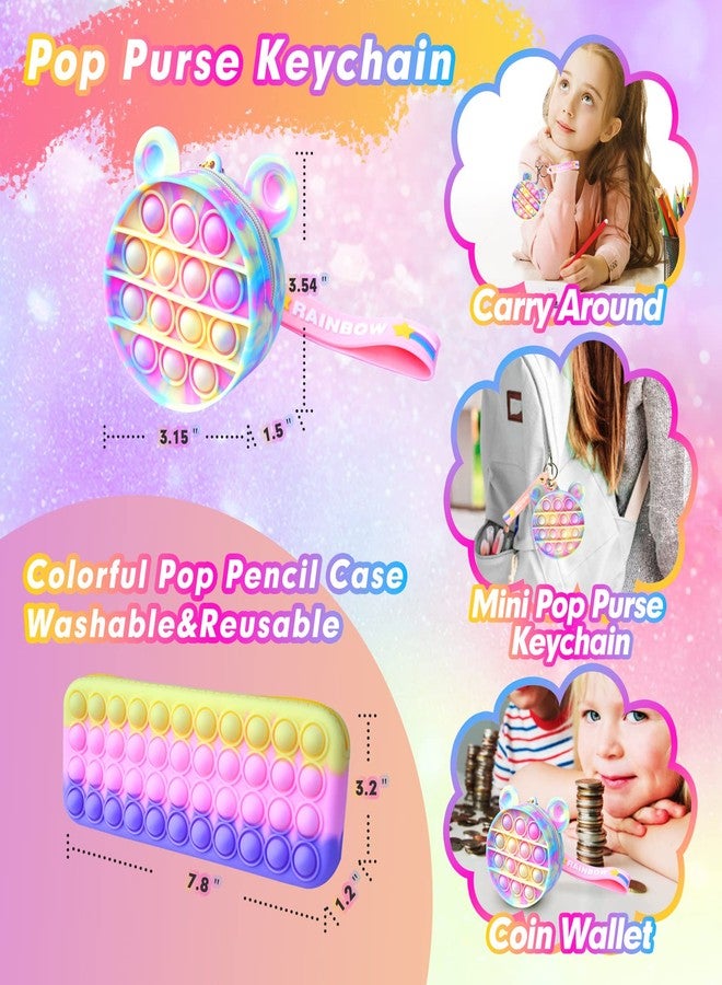 BuQueHM Large Pop Fidget Backpack for Girls, Pop it Bags&pop it Notebook and Pencil Case for Kids' Fidget School Supplies for Elementary Student Stress Relief, Great Birthday Present Gift for Kids - Image 5